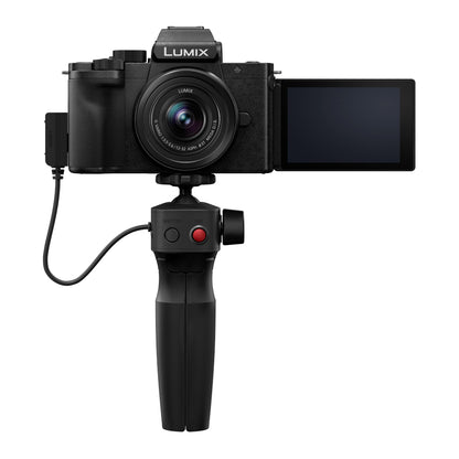 [CLEARANCE] Panasonic Lumix G100 w/ G Vario 12-32mm f/3.5-5.6 ASPH. Micro Four Thirds (MFT-Mount) Lens + Tripod Grip Mirrorless Camera Kit - 20.3MP Digital Live MOS Sensor, UHD 4K 30p, V-Log, Wi-Fi & Bluetooth, Autofocus | DC-G100KGA-K DC-G100VGA-K