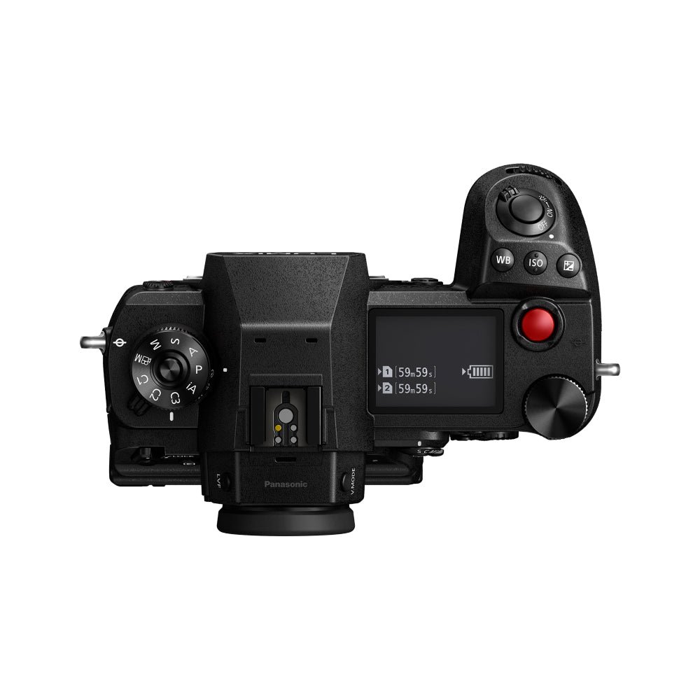 Panasonic LUMIX S1H Full-Frame Mirrorless Camera (Body Only) - 24.2MP CMOS Sensor, 6K 24p Video, 10-Bit 4K DCI/UHD, V-Log, Dual Native ISO, HFR, Contrast-Detect 225-Area DFD Autofocus, 5-Axis Sensor-Shift Image Stabilization | DC-S1HPP