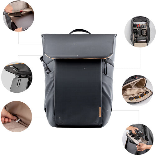 PGYTECH OneGo Air (20L/25L) Camera Backpack Bag with Hidden Apple AirTag Pocket, Tripod Holder, Battery Storage, Quick-Access Side Pocket, Splash-Proof Exterior, Laptop Compartment, Adjustable Dividers for Sony Fujifilm Canon Nikon Lumix
