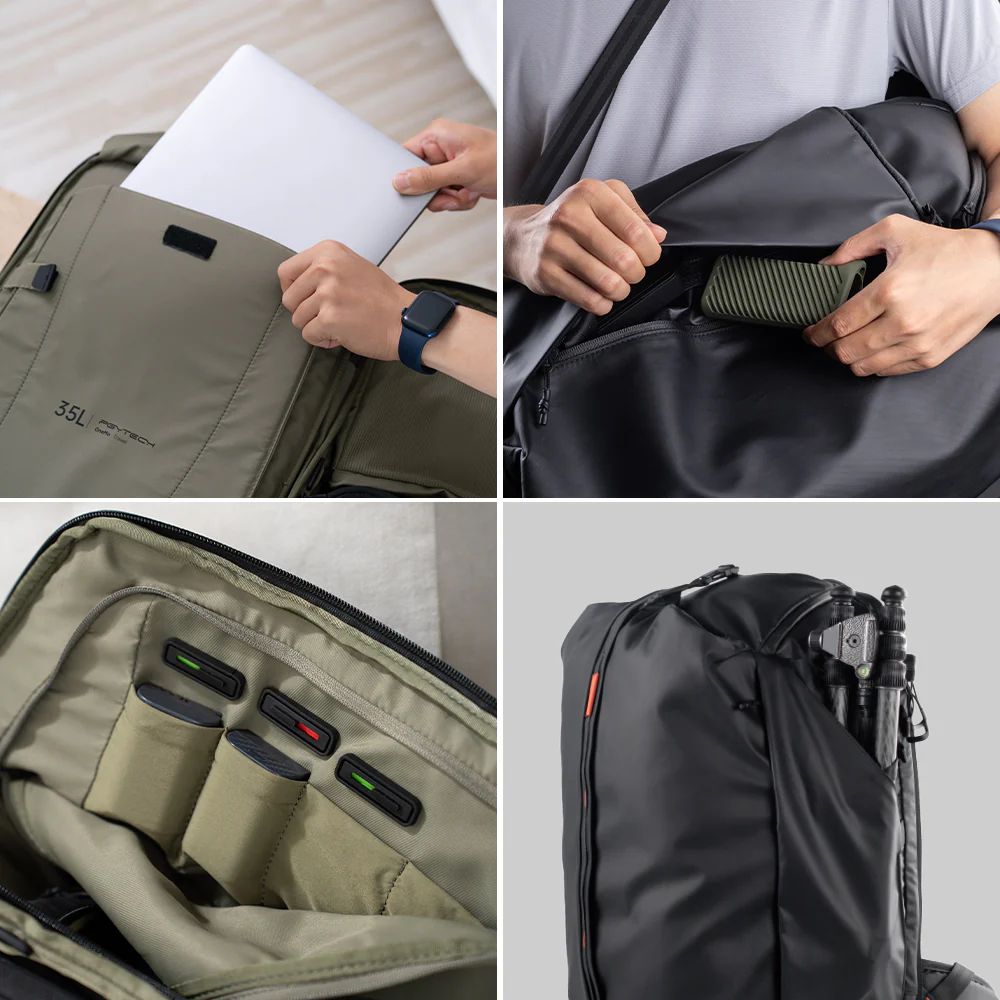 PGYTECH OneMo Travel Backpack (35L) Versatile Camera & Drone Gear Bag with 3-in-1 Carrying Mode, Laptop Compartment, Quick-Access Pockets, Tripod Holder, Anti-Lost Apple AirTag Pocket & Anti-Theft Zippers for Photography & Travel