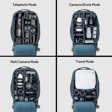 PGYTECH Roller Camera Backpack (30L) 2-in-1 Camera & Drone Gear Bag with Trolley Case Function, Expandable Storage (+10L), Removable 360° Wheels, Anti-Lost Apple AirTag Pocket, Tripod Holder & Digital Organizer Bag for Photography & Travel