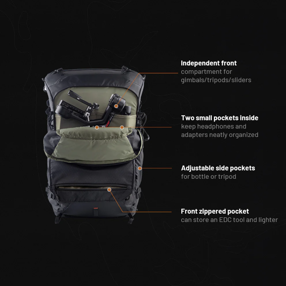 PGYTECH OnePro Focux Backpack (35L) Modular Camera & Drone Gear Bag with Summit-Ready Harness, Quick-Draw Access, Laptop Compartment, Tripod Holder, Anti-Lost Apple AirTag Pocket & Weather-Resistant Design for Outdoor Photography & Travel