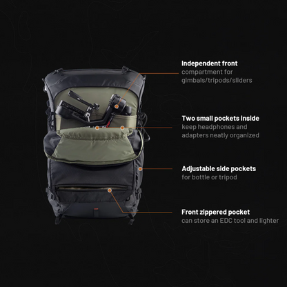 PGYTECH OnePro Focux Backpack (35L) Modular Camera & Drone Gear Bag with Summit-Ready Harness, Quick-Draw Access, Laptop Compartment, Tripod Holder, Anti-Lost Apple AirTag Pocket & Weather-Resistant Design for Outdoor Photography & Travel