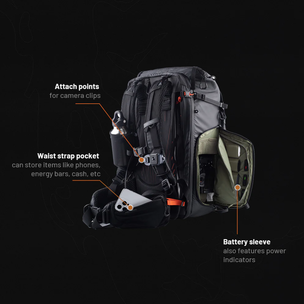 PGYTECH OnePro Focux Backpack (35L) Modular Camera & Drone Gear Bag with Summit-Ready Harness, Quick-Draw Access, Laptop Compartment, Tripod Holder, Anti-Lost Apple AirTag Pocket & Weather-Resistant Design for Outdoor Photography & Travel