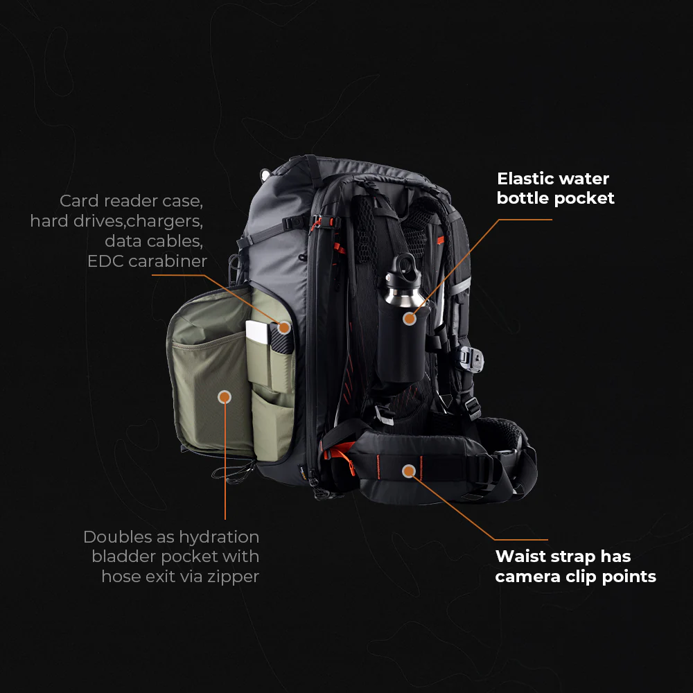 PGYTECH OnePro Focux Backpack (35L) Modular Camera & Drone Gear Bag with Summit-Ready Harness, Quick-Draw Access, Laptop Compartment, Tripod Holder, Anti-Lost Apple AirTag Pocket & Weather-Resistant Design for Outdoor Photography & Travel