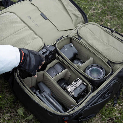PGYTECH OnePro Flex Backpack - Modular Camera & Drone Gear Bag with Insert Organizer, Quick-Access Pockets, Laptop Compartment, Tripod Holder, Anti-Lost Apple AirTag Pocket & Weather-Resistant Design for Outdoor Photography & Travel