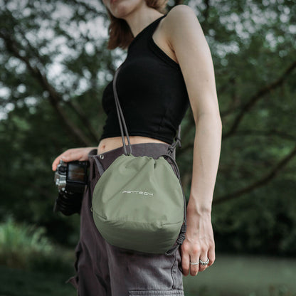 PGYTECH OneGo Drawstring Storage Bag with Detachable Shoulder Strap and Interior Dividers for Cameras, Smartphones, and Accessories