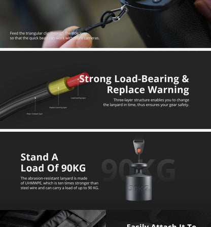 PGYTECH Heavy-Duty Camera Backpack Strap with Quick Release Bead Connectors and 90kg Load Capacity for Sony, FUJIFILM, Canon, Nikon, and Panasonic Lumix Cameras