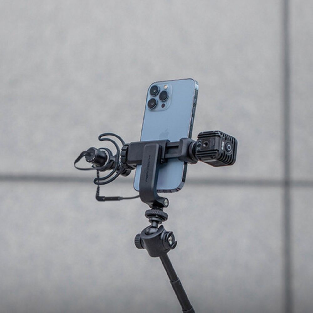 PGYTECH Cold Shoe Smartphone Holder (60-92mm) with Dual Cold Shoe Mount and 1/4" Thread for Camera Cages, Tripods, Monopods, and Selfie Sticks | P-CG-140