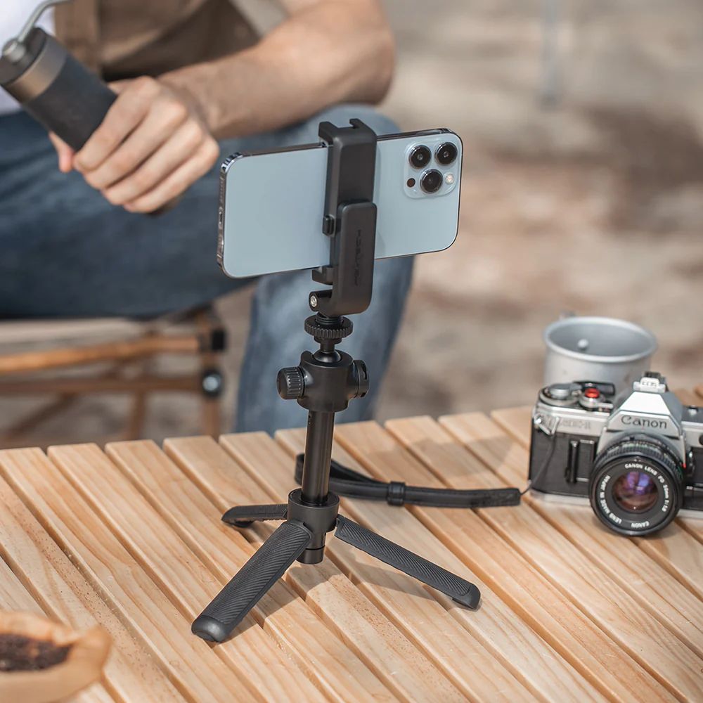 PGYTECH Cold Shoe Smartphone Holder (60-92mm) with Dual Cold Shoe Mount and 1/4" Thread for Camera Cages, Tripods, Monopods, and Selfie Sticks | P-CG-140