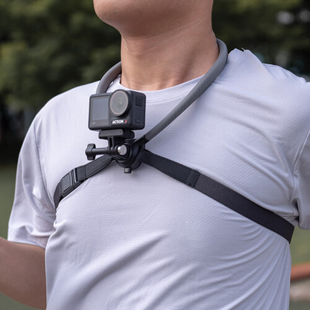 PGYTECH CapLock Action Camera Quick Release Neck Band with Optiol Smartphone Holder, Adjustable Chest Strap, and 1/4"-20 Mount Adapter for Insta360, DJI, GoPro, and  (60-92mm) Mobile Phones | P-GM-153 / P-GM-176