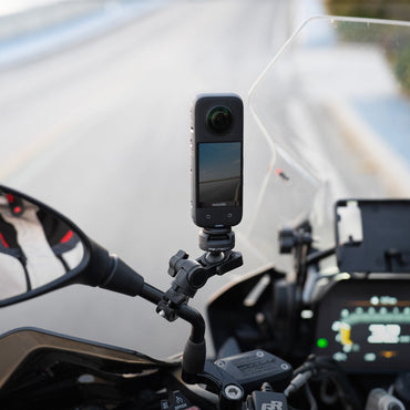 PGYTECH CapLock Quick Release Motorcycle Rearview Mirror Mount with Tube Sleeves (6mm, 8mm, 10mm, 12mm, 14mm) and 1/4" Screw Adapter for Insta360, DJI, GoPro Action Cameras, and Mobile Phone Holders | P-GM-170