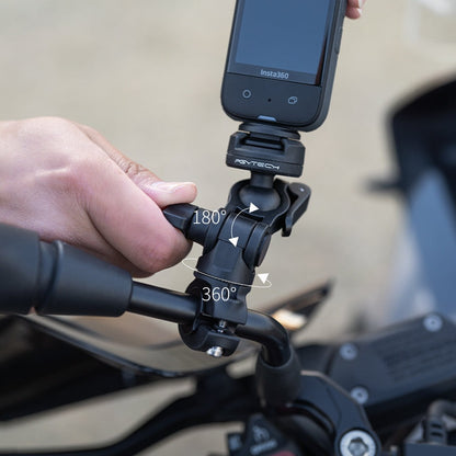 PGYTECH CapLock Quick Release Motorcycle Rearview Mirror Mount with Tube Sleeves (6mm, 8mm, 10mm, 12mm, 14mm) and 1/4" Screw Adapter for Insta360, DJI, GoPro Action Cameras, and Mobile Phone Holders | P-GM-170