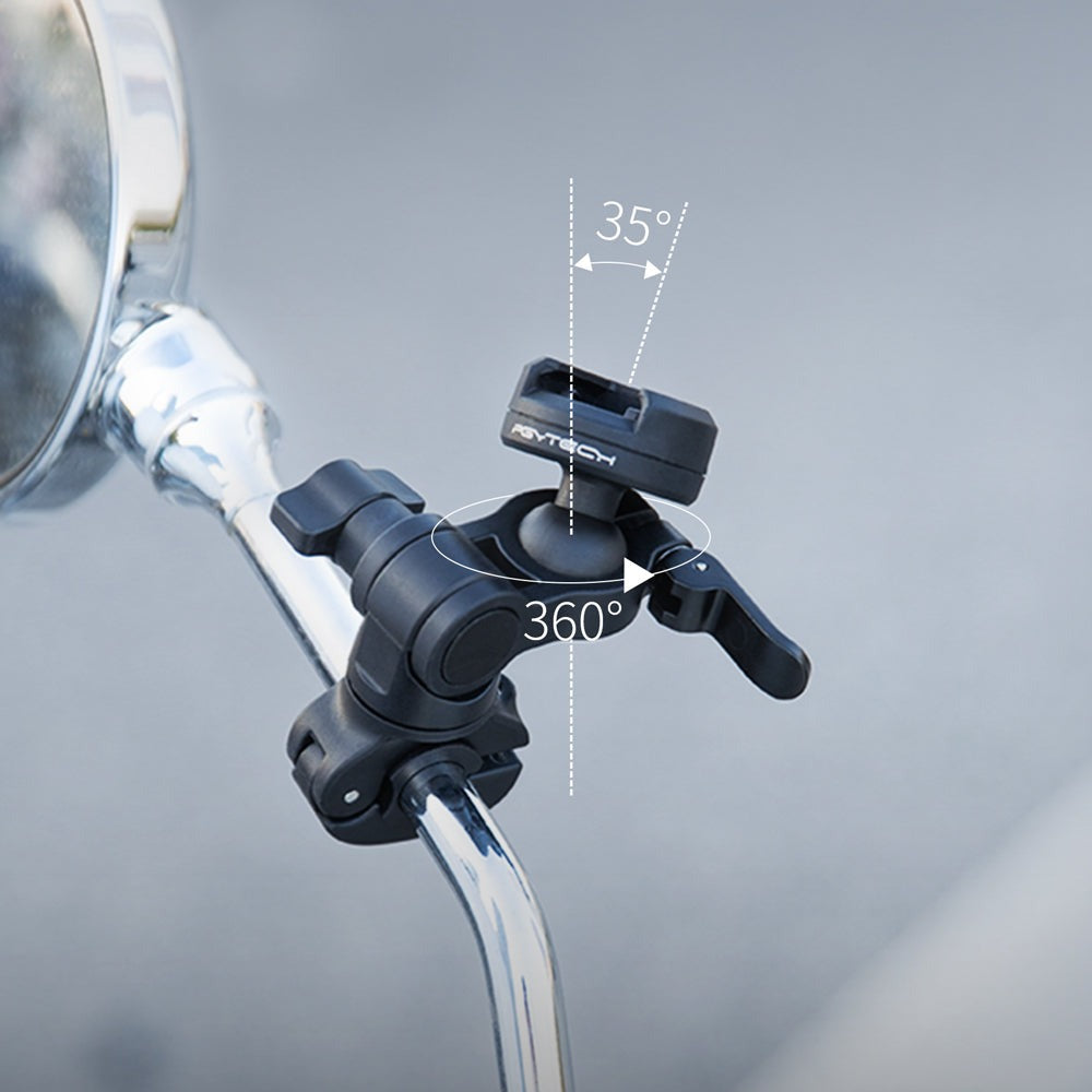PGYTECH CapLock Quick Release Motorcycle Rearview Mirror Mount with Tube Sleeves (6mm, 8mm, 10mm, 12mm, 14mm) and 1/4" Screw Adapter for Insta360, DJI, GoPro Action Cameras, and Mobile Phone Holders | P-GM-170