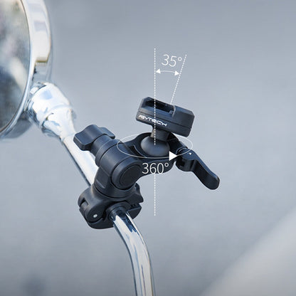 PGYTECH CapLock Quick Release Motorcycle Rearview Mirror Mount with Tube Sleeves (6mm, 8mm, 10mm, 12mm, 14mm) and 1/4" Screw Adapter for Insta360, DJI, GoPro Action Cameras, and Mobile Phone Holders | P-GM-170