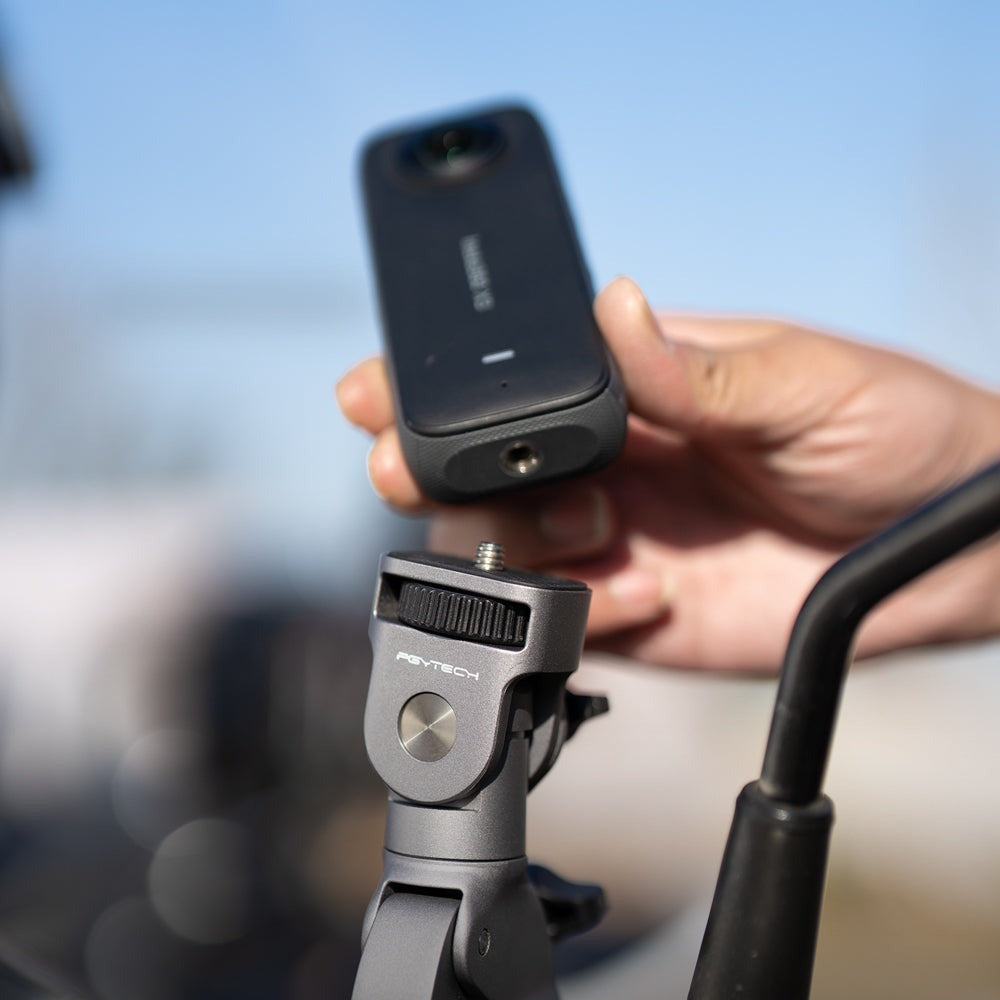 PGYTECH Super Clamp Handlebar Mount for Motorcycles and Bicycles with CapLock Quick Release Clamp and 3-Prong Adapter for Insta360, DJI, GoPro Action Cameras, and Mobile Phone Holders | P-GM-171
