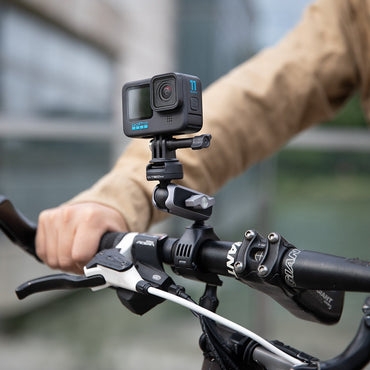 PGYTECH CapLock Quick Release Action Camera Handlebar Mount for Motorcycles and Bicycles with 1/4" Screw Adapter, Dual Ball Head, and Magic Arm for Insta360, DJI, and GoPro | P-GM-222