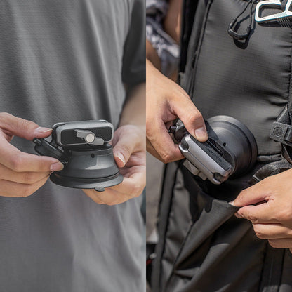 PGYTECH CapLock Quick Release Action Camera Suction Cup Car Mount with 1/4" Screw Adapter, Dual Ball Head, and Magic Arm for Insta360, DJI, and GoPro | P-GM-223