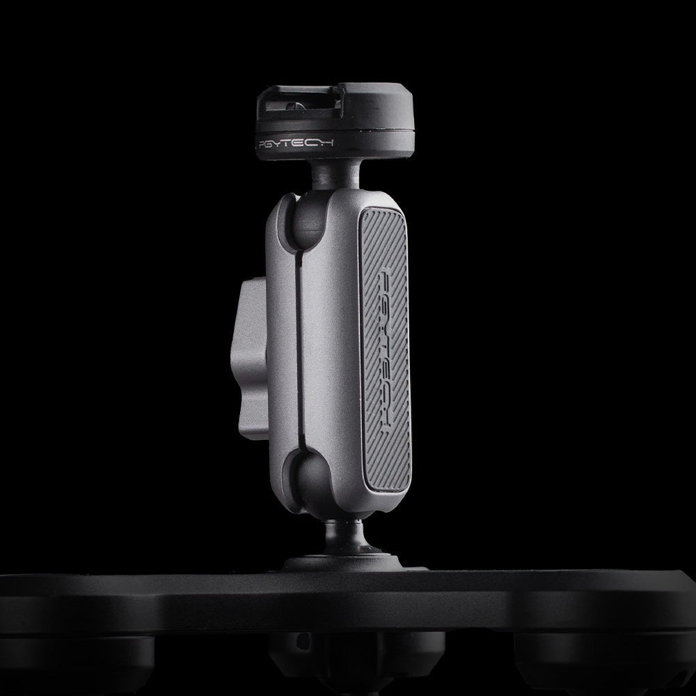 PGYTECH CapLock Quick Release Action Camera Three-arm Suction Cup Car Mount with 1/4" Screw Adapter, Dual Ball Head, and Magic Arm for Insta360, DJI, and GoPro | P-GM-224