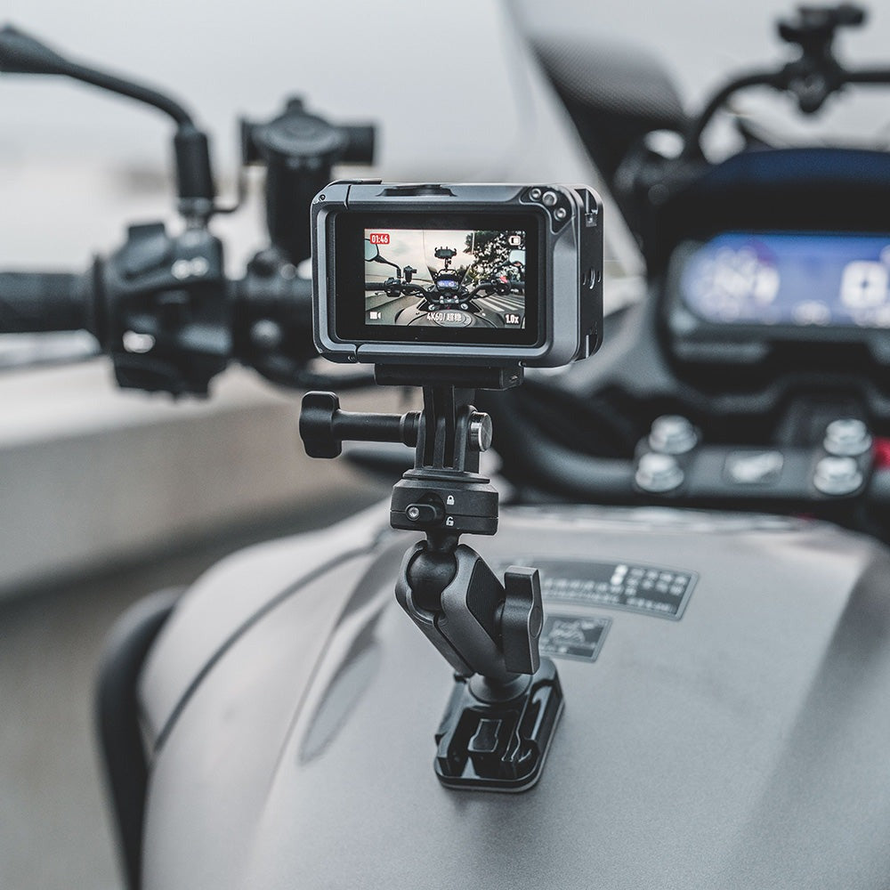 PGYTECH CapLock Quick Release Action Camera Helmet Adhesive Mount with 1/4" Screw Adapter, Dual Ball Head, and Magic Arm for Insta360, DJI, and GoPro | P-GM-225