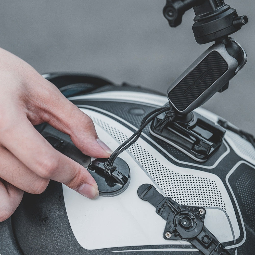 PGYTECH CapLock Quick Release Action Camera Helmet Adhesive Mount with 1/4" Screw Adapter, Dual Ball Head, and Magic Arm for Insta360, DJI, and GoPro | P-GM-225