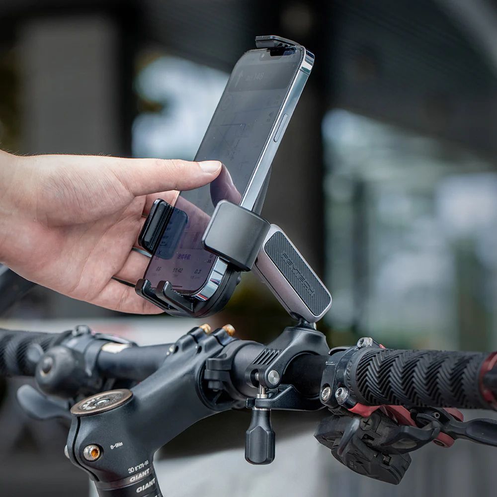 PGYTECH Smartphone Holder Handlebar Mount for Motorcycles and Bicycles with Dual Ball Head and Magic Arm for (64-92mm x 130-175mm) Supported Mobile Phones | P-PG-001