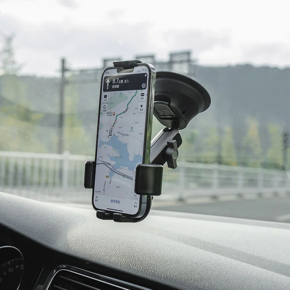 PGYTECH Smartphone Holder Suction Cup Mount for Car Windshield with Dual Ball Head and Magic Arm for (64-92mm x 130-175mm) Supported Mobile Phones | P-PG-002