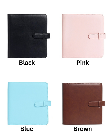[CLEARANCE] Pikxi AS288 Kids Photo Album Leather with 288 Photos and 36 Pages and Slip On Latch for Fujifilm Instax Square Instant Camera - Pink, Blue, Black, Brown