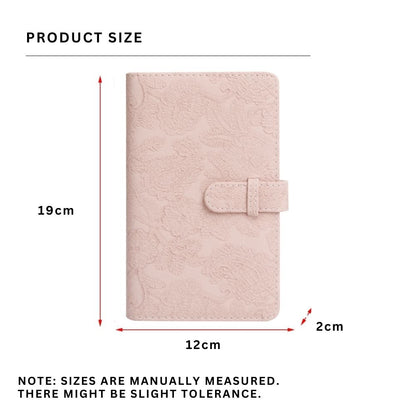 [CLEARANCE] Pikxi AM96-01 96 Pockets Elegant Carved Lace Style Photo Album with Slip On Latch for Fujifilm Instax Mini Instant Camera - Light Pink