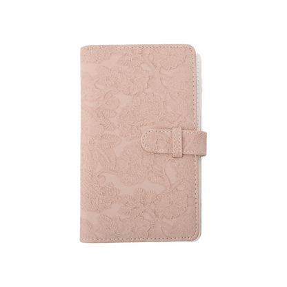 [CLEARANCE] Pikxi AM96-01 96 Pockets Elegant Carved Lace Style Photo Album with Slip On Latch for Fujifilm Instax Mini Instant Camera - Light Pink