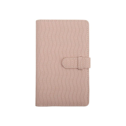 Pikxi AM96-01 96 Pockets Elegant Carved Wave Style Photo Album with Slip On Latch for Fujifilm Instax Mini Instant Camera - Light Pink