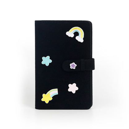 Pikxi 96 Pockets Black Felt 3" Photo Album with Velcro Stickers for FUJIFILM Instax Mini Film Instant Camera | Color Star, Tulip