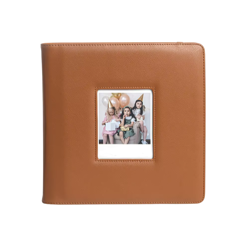 Pikxi 288 Pockets Large Capacity PU Leather Photo Album for FUJIFILM Instax Wide Instant Film Camera with Garter Strap Closure and Front Film Cover - Available in Green, Brown, Black Color Options