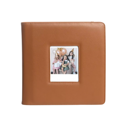 Pikxi 288 Pockets Large Capacity PU Leather Photo Album for FUJIFILM Instax Wide Instant Film Camera with Garter Strap Closure and Front Film Cover - Available in Green, Brown, Black Color Options
