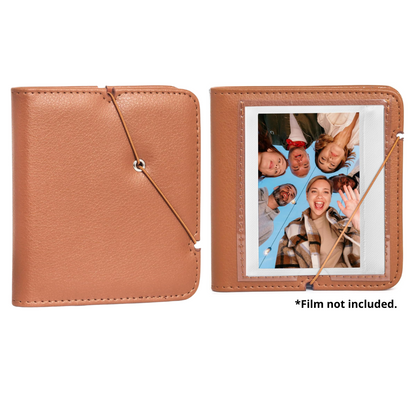 Pikxi 28 Pockets Portable PU Leather Photo Album for FUJIFILM Instax Wide Instant Film Camera with Rope Strap Closure – Available in Green, Brown, Black, White, and Gray Color Options