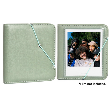 Pikxi 28 Pockets Portable PU Leather Photo Album for FUJIFILM Instax Wide Instant Film Camera with Rope Strap Closure – Available in Green, Brown, Black, White, and Gray Color Options