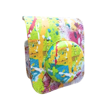 [CLEARANCE] Pikxi BMS12 Painted Style Fujifilm Instax Mini 12 Colorful Artistic PU Leather Protective Camera Case Bag with Shoulder Strap - Palm Print