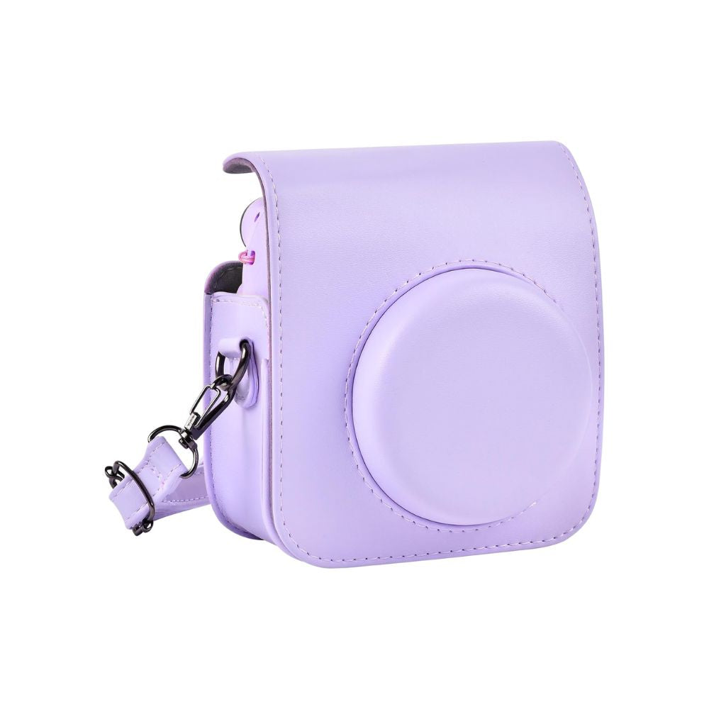 Pikxi BMS12 PU Leather Soft Silicone Protective Camera Case Bag for Fujifilm Instax Mini 12  with Shoulder Strap - Available in Different Colors