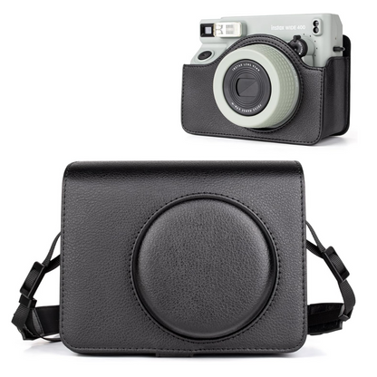 Pikxi FUJIFILM Instax Wide 400 Camera Leather Bag Protective Case with Formfitting Holes for Controls, Sp Button Locks and Removable Camera Cover | Black Brown Green