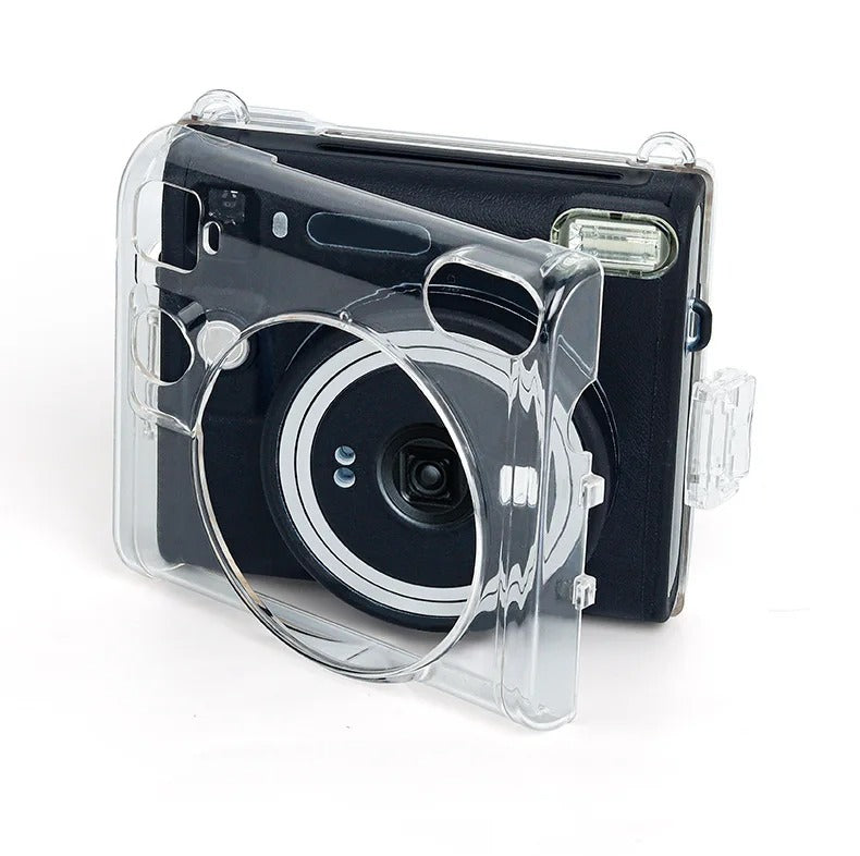 Pikxi CSQ40 Fujifilm Instax Square SQ40 Acrylic Crystal Transparent Protective Camera Case Bag with Shoulder Strap - Clear