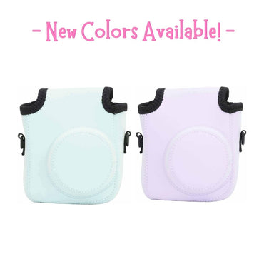 [CLEARANCE] Pikxi Soft Fujifilm Instax Mini 12 Camera Case Bag with Padded Inner Lining, Waterproof Neoprene Surface, and Shoulder Carrying Strap - Purple