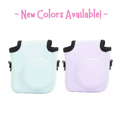[CLEARANCE] Pikxi Soft Fujifilm Instax Mini 12 Camera Case Bag with Padded Inner Lining, Waterproof Neoprene Surface, and Shoulder Carrying Strap - Purple