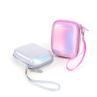 [CLEARANCE] Pikxi Iridescent Holographic Style EVA Padded Hard Case for Instax LiPlay Cameras and MiniLink Portable Printers with Water Resistant Coating, Inner Accessory Pockets, and Hand Strap - Pink