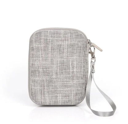 [CLEARANCE] Pikxi Denim Style Compact EVA Padded Hard Case for Instax MiniLink Portable Printers with Water Resistant Coating, Inner Accessory Pockets, and Hand Strap - Beige