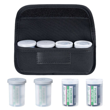 Pikxi Carrying Case Pouch Bag for 4 Rolls 35mm 135 Color, Negative & B&W Camera Films with Inner Elastic Holder - Black
