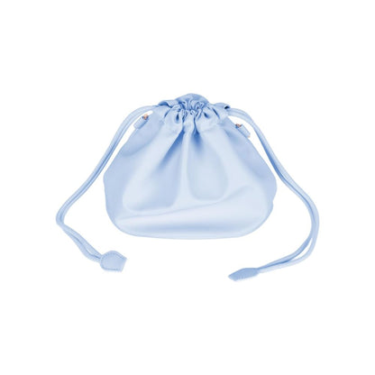 [CLEARANCE] Pikxi Elegant Universal Drawstring Leather Carrying Pouch Bag with Brass Chainlink Strap, and Water Resistant Lining - Lilac Purple