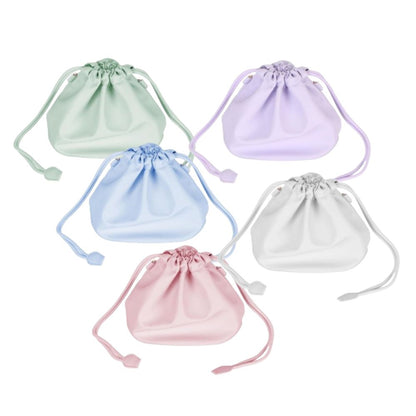 [CLEARANCE] Pikxi Elegant Universal Drawstring Leather Carrying Pouch Bag with Brass Chainlink Strap, and Water Resistant Lining - Lilac Purple