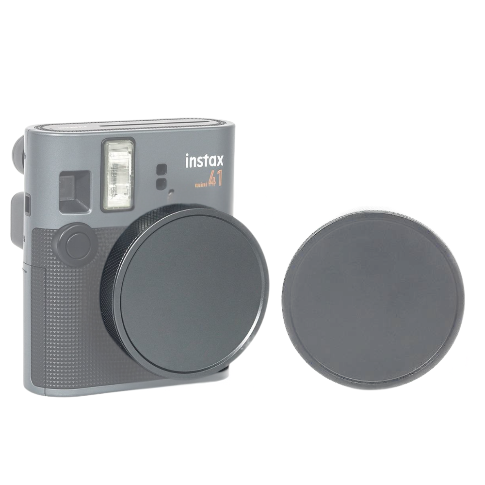 Pikxi Aluminum Protective Lens Cap Cover for FUJIFILM Instax Mini 41 Instant Film Camera - Black, Gray