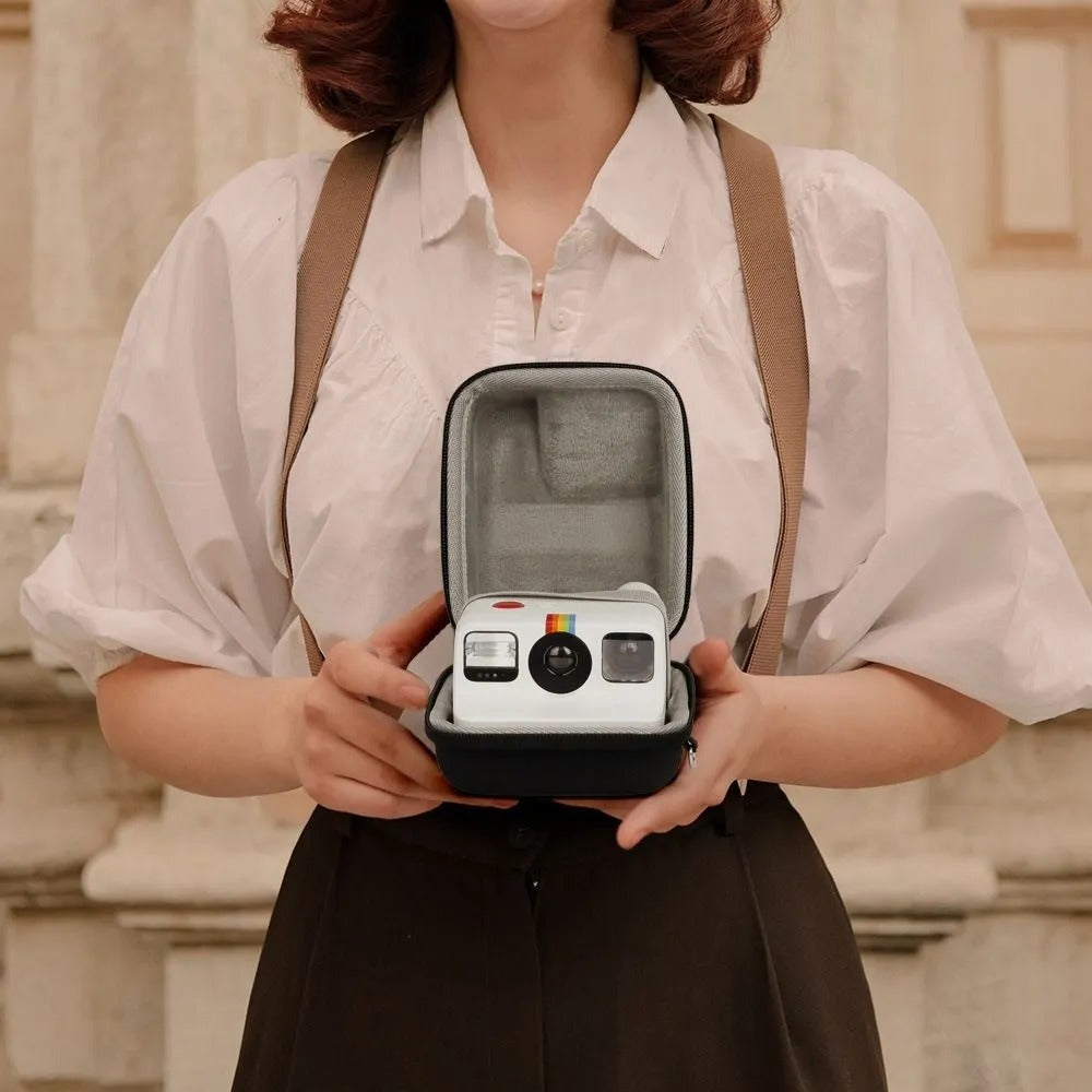 Pikxi Portable Hard Case Camera Storage Bag with Strap, Double Zipper for  Go  Instant Mini Camera - Black