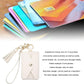 Pikxi Mini Snap Button Tassel Leather Wallet for Instax Mini Film & Card Holder with Wrist Loop - Women's Wallet